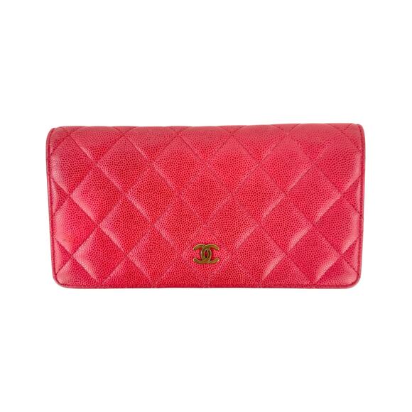 Chanel Matelassé Caviar Leather Long Bifold Wallet - Picture 1 of 10